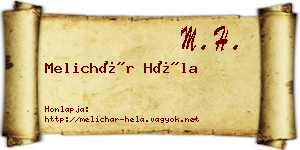 Melichár Héla névjegykártya